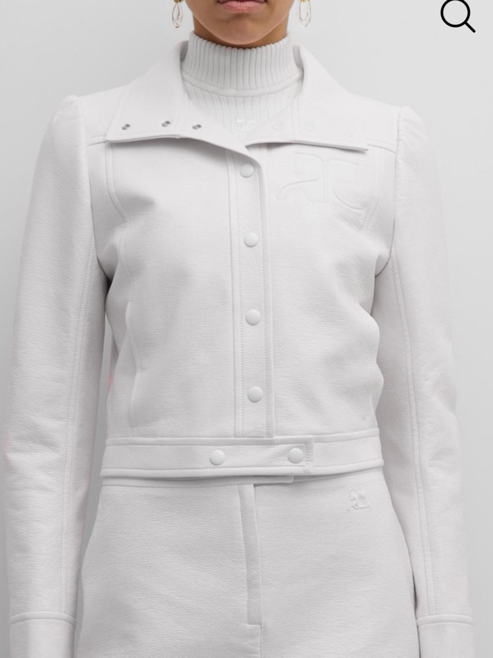 Courreges Paris textured vinyl cropped jacket size M or 38 women’s